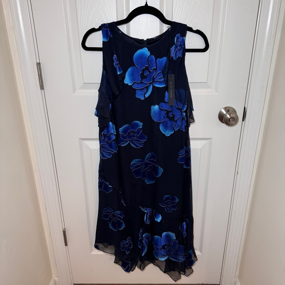 Nwt Y2k Elie Tahari Silk Blend Asymmetric Dress